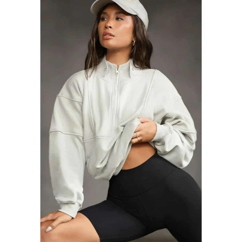 Joah Brown Retro Half Zip in Sahara French Terry - Picture 1 of 12